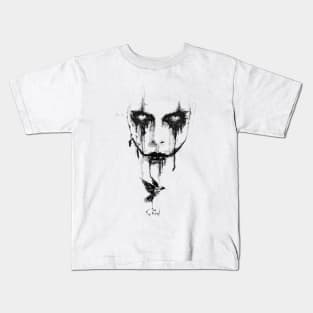 the crow splash water art design Kids T-Shirt